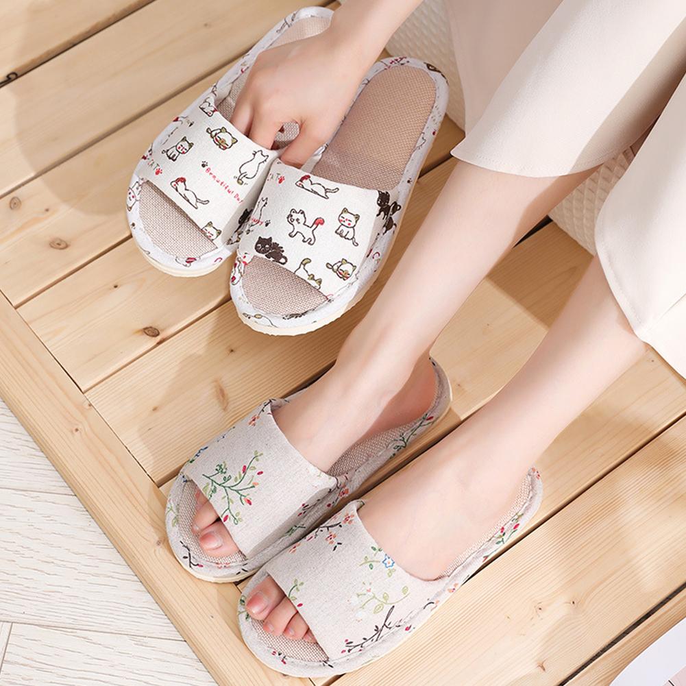 Men Shoes Men - Women Flax Slippers Home Slippers Linen