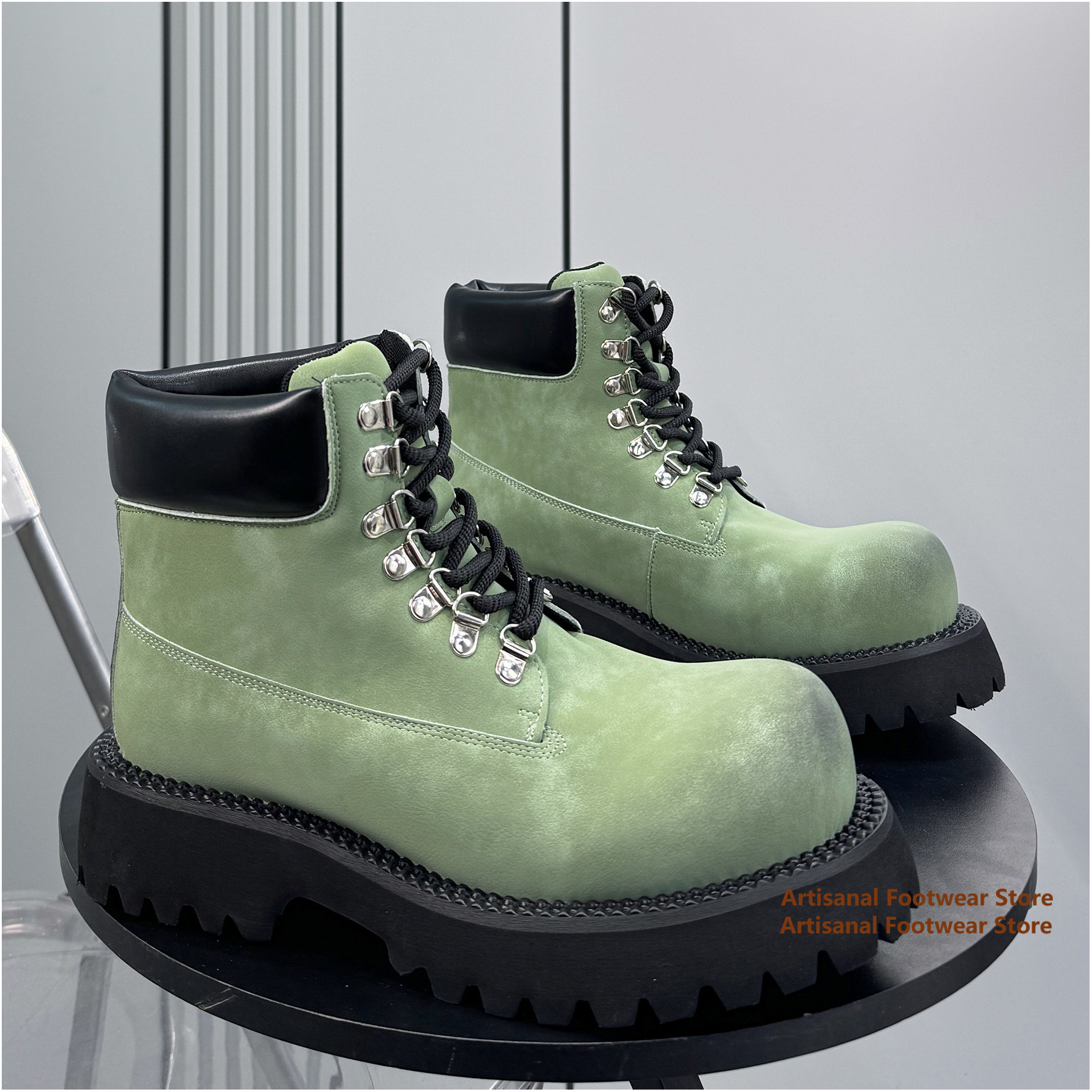 Men'S Shoes To Increase Height - Thick-Soled High Top Men's Boots Spring