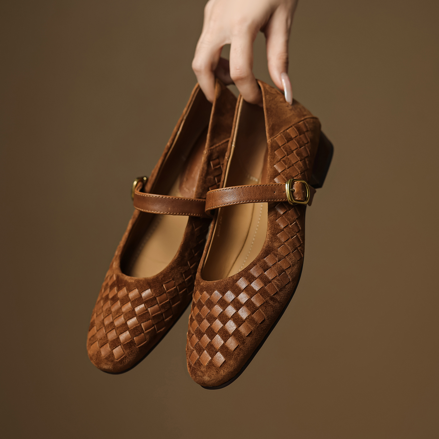 Men Shoes Men - Handmade Genuine Woven Texture Low heels