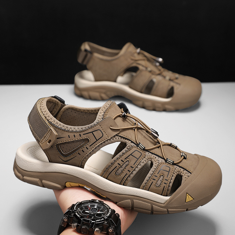 Men's Handmade Simple Sandals, - Men Shoes Velcro avaliação e preço