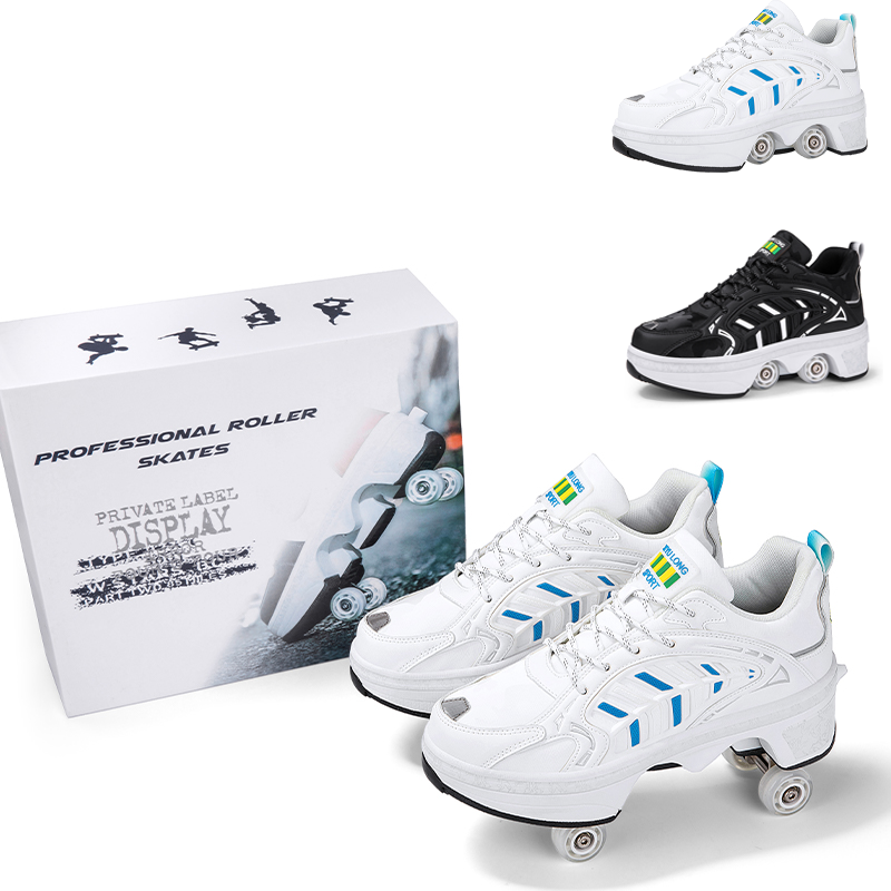 4 Wheels Retractable Roller Sk - Men Shoes Men avaliação e preço