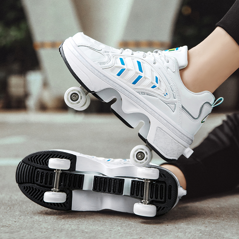 4 Wheels Retractable Roller Sk - Men Shoes Men avaliação e preço