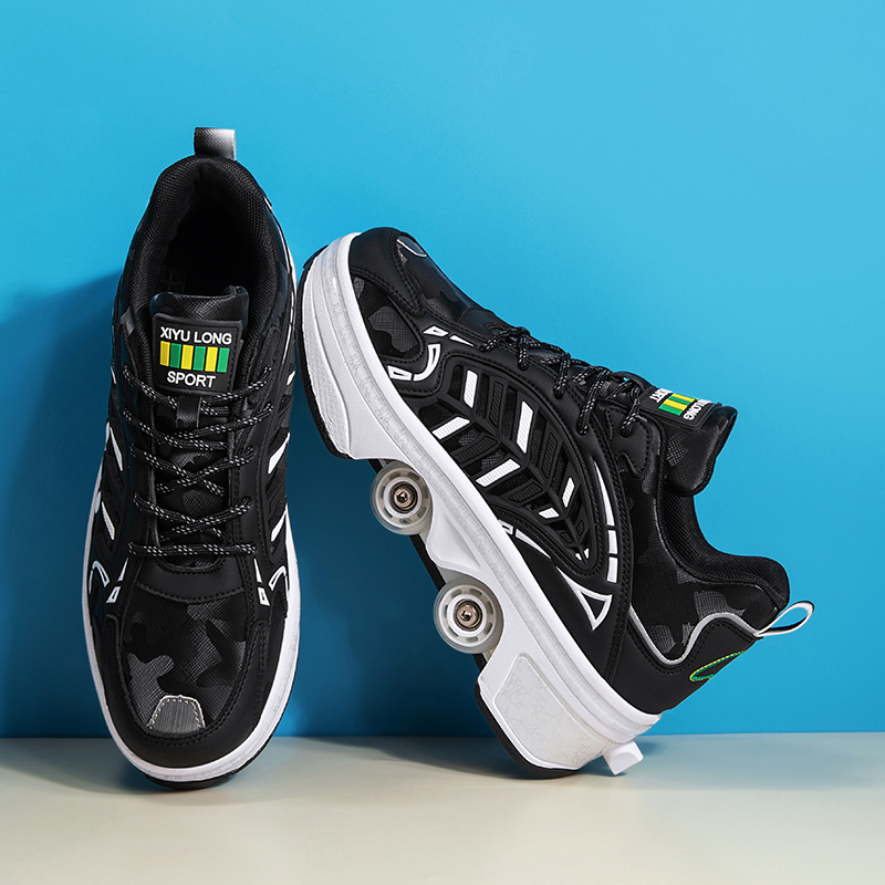 4 Wheels Retractable Roller Sk - Men Shoes Men avaliação e preço