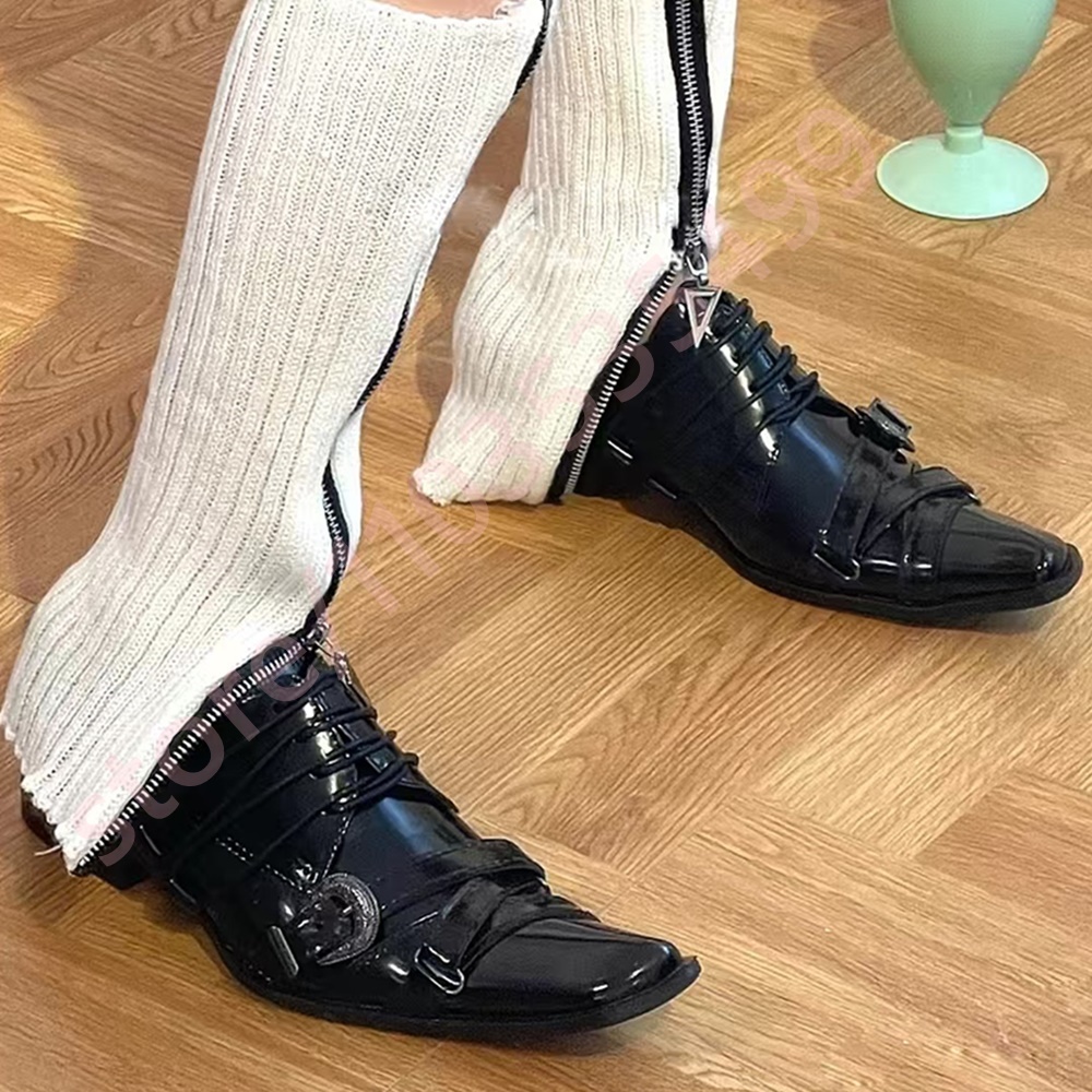 Black Pointed Toe Women's Thic - Men Shoes Men avaliação e preço