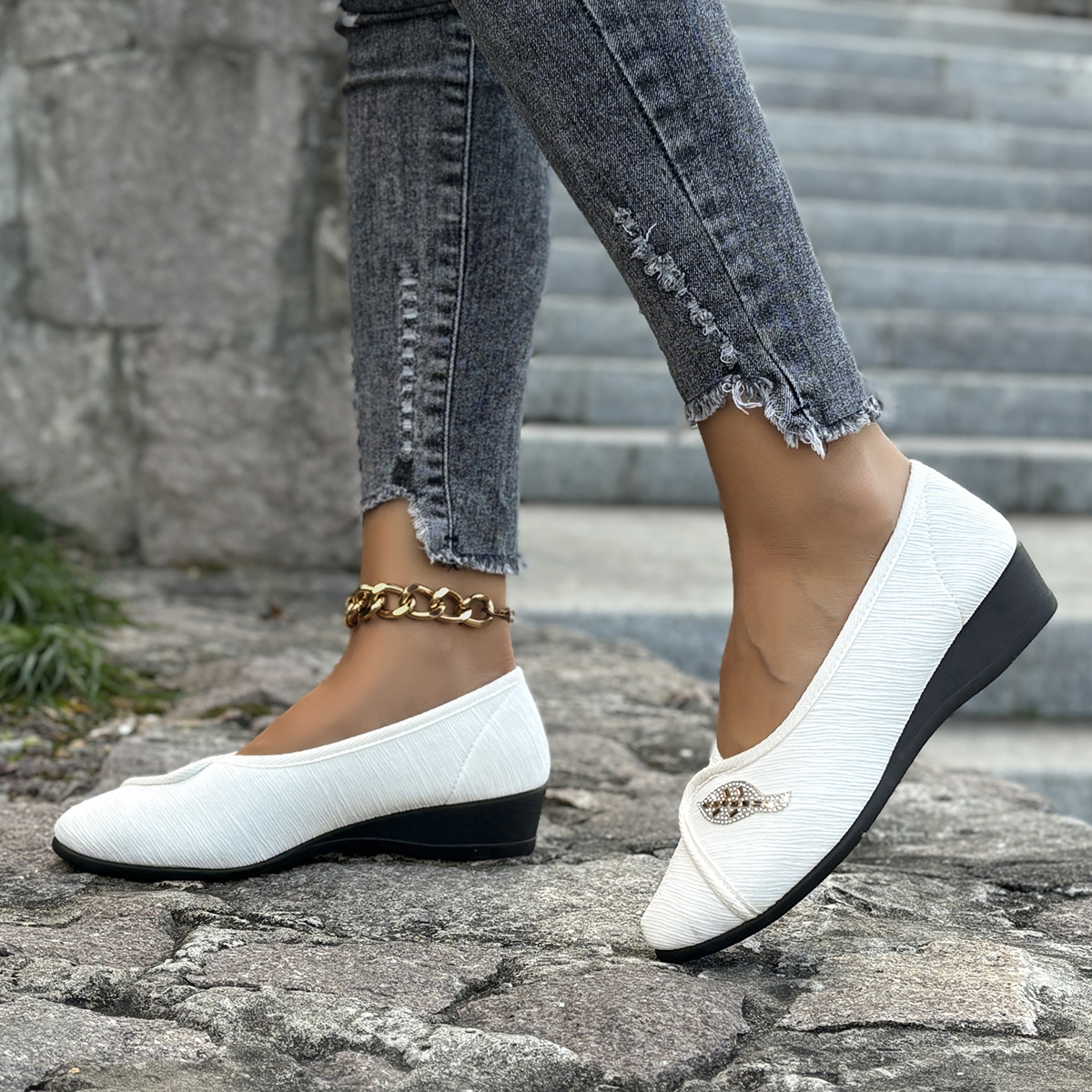 Women's Elegant Rhinestone Fla - Men Shoes Everyday avaliação e preço