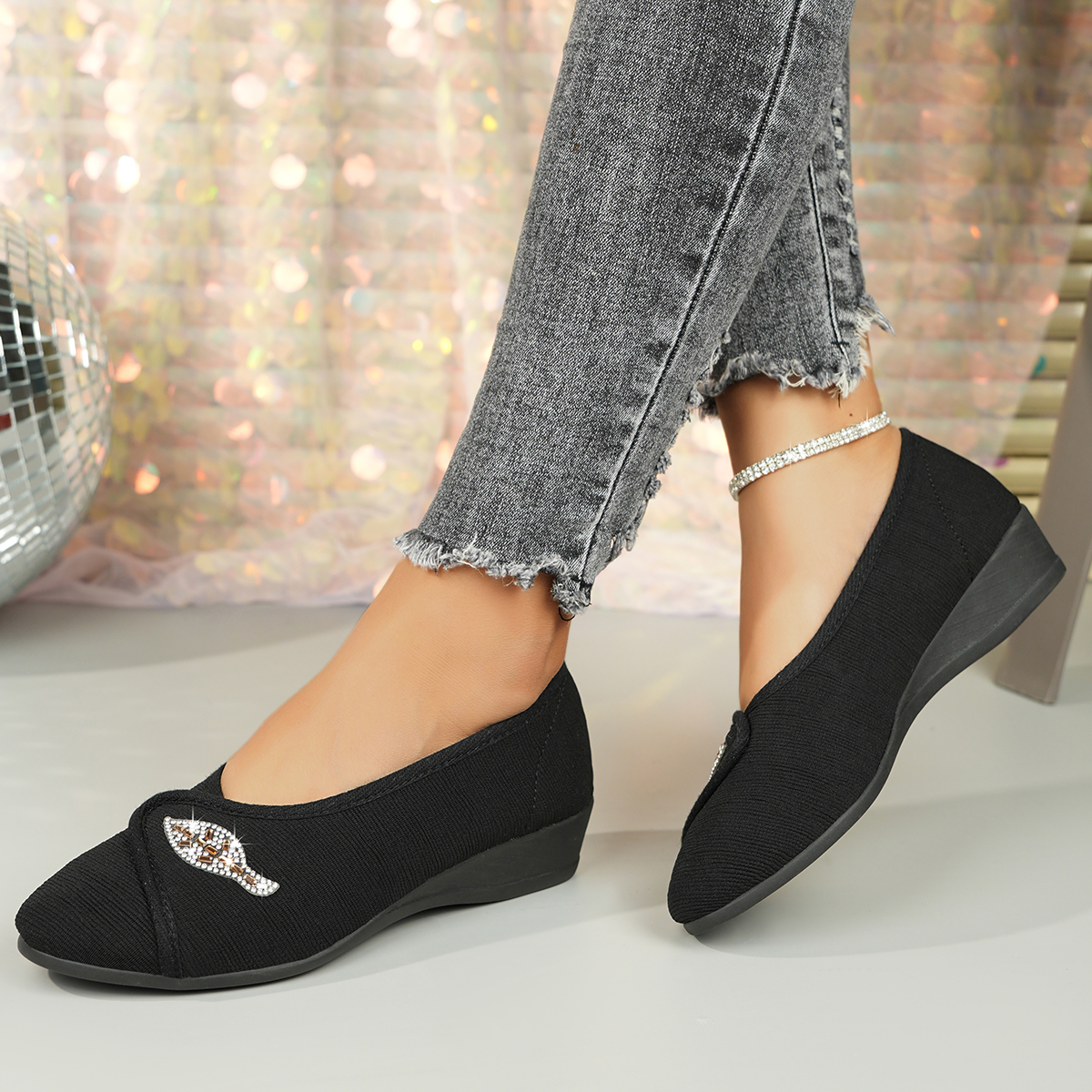 Women's Elegant Rhinestone Fla - Men Shoes Everyday avaliação e preço