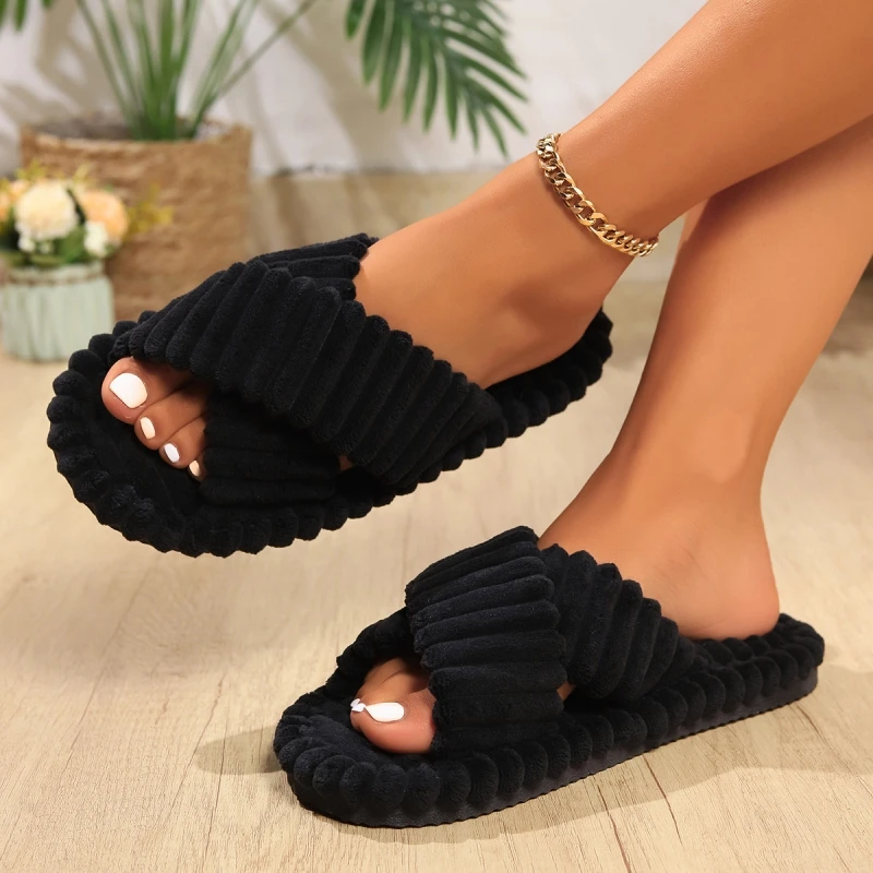 Women Corduroy Cross Strap Hom - Men'S Shoes To Women'S Size avaliação e preço