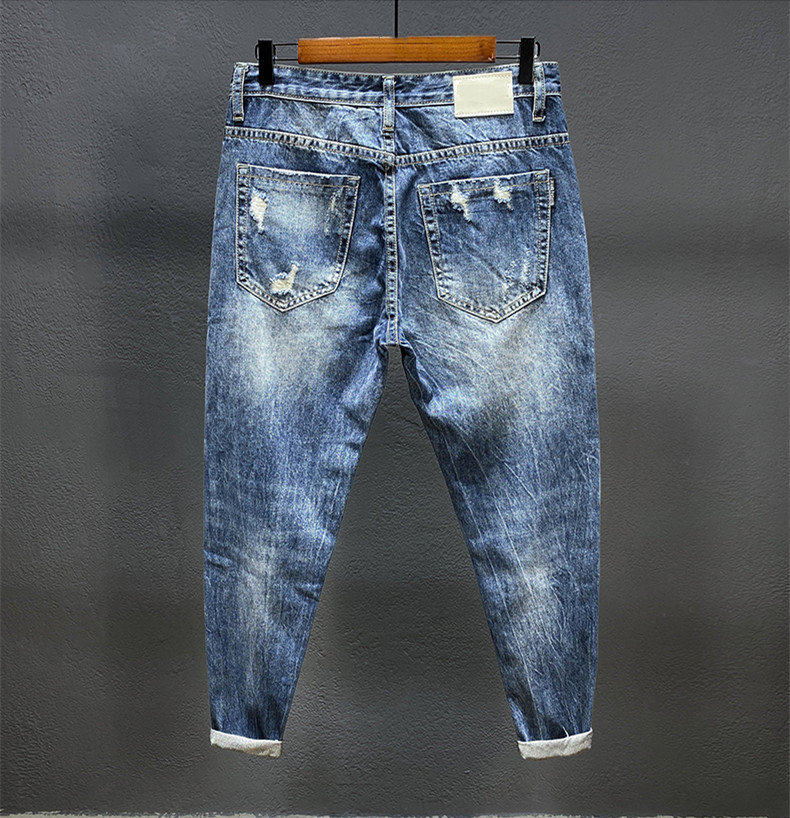 Nine-point jeans with holes fo - Men'S Shoes For Jeans avaliação e preço