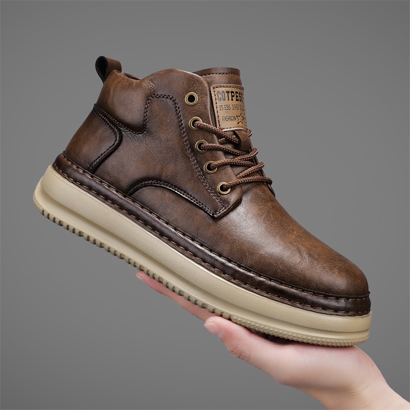 Men's Handmade Retro High-Top  - Men Shoes Everyday avaliação e preço