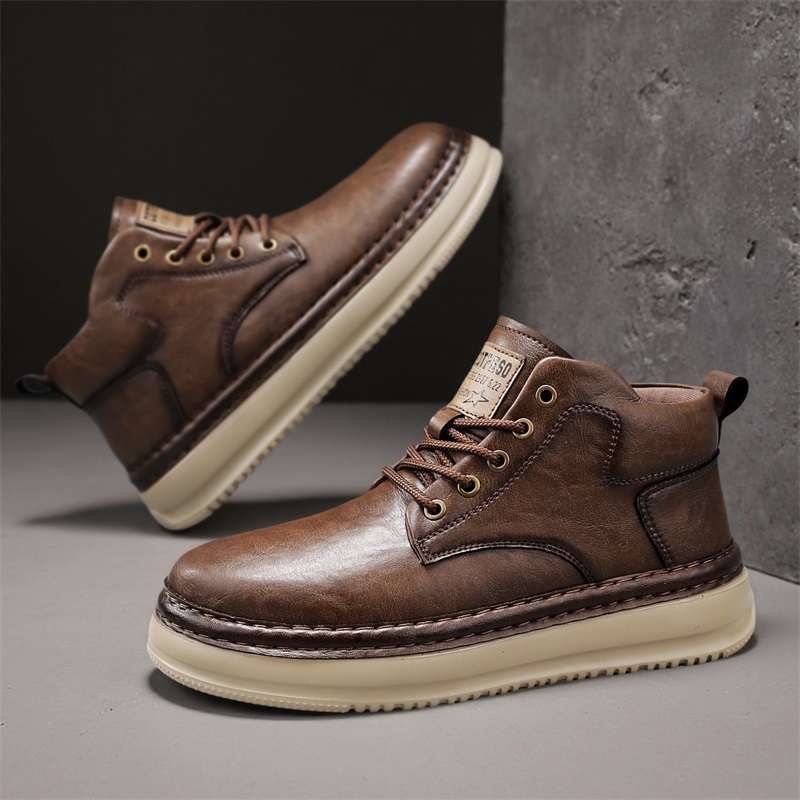 Men's Handmade Retro High-Top  - Men Shoes Everyday avaliação e preço