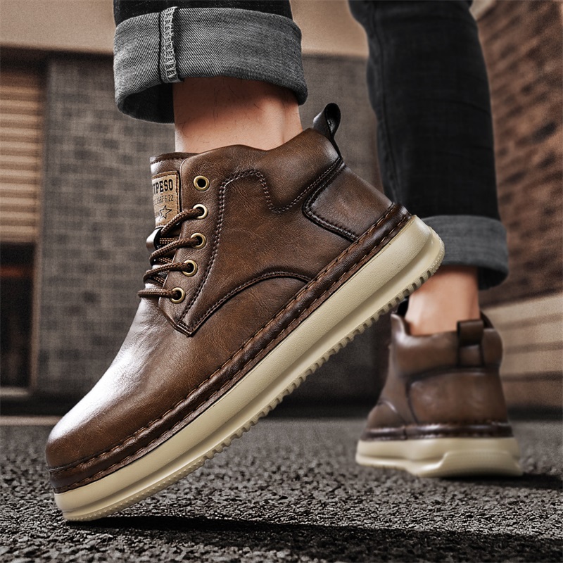 Men's Handmade Retro High-Top  - Men Shoes Everyday avaliação e preço