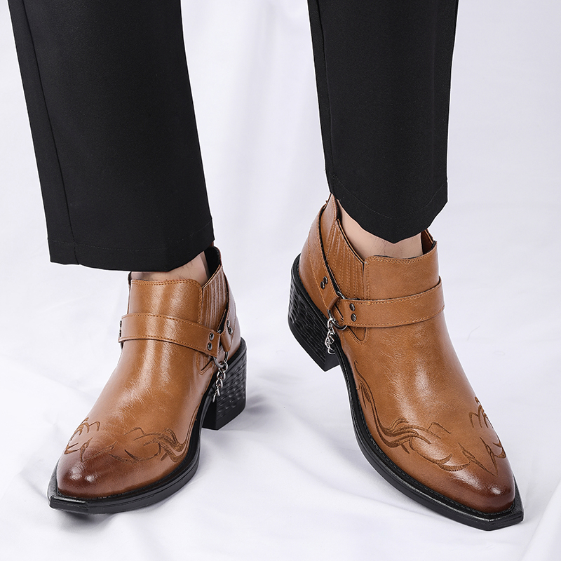 New Brown /Black Cow Leather B - Men Shoes For Wedding avaliação e preço