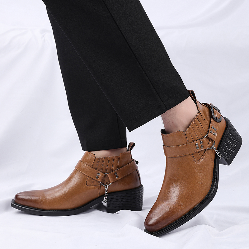 New Brown /Black Cow Leather B - Men Shoes For Wedding avaliação e preço
