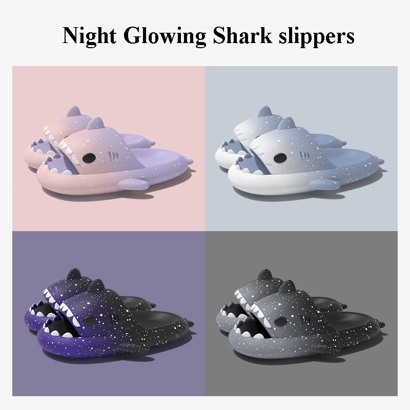 Cute Cartoon Shark Slippers Fo - Men'S Shoes To Women'S Size avaliação e preço