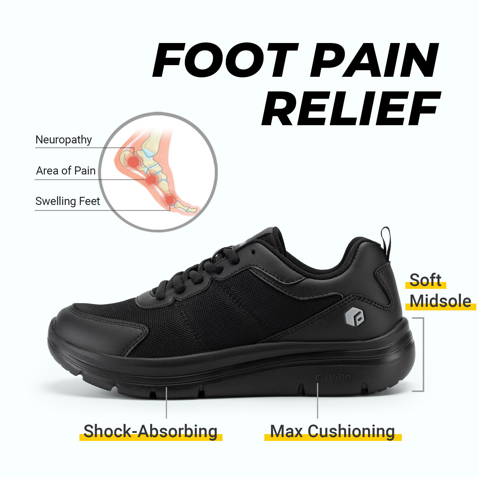FitVille Men's Walking Shoes W - Men Shoes Size Chart avaliação e preço