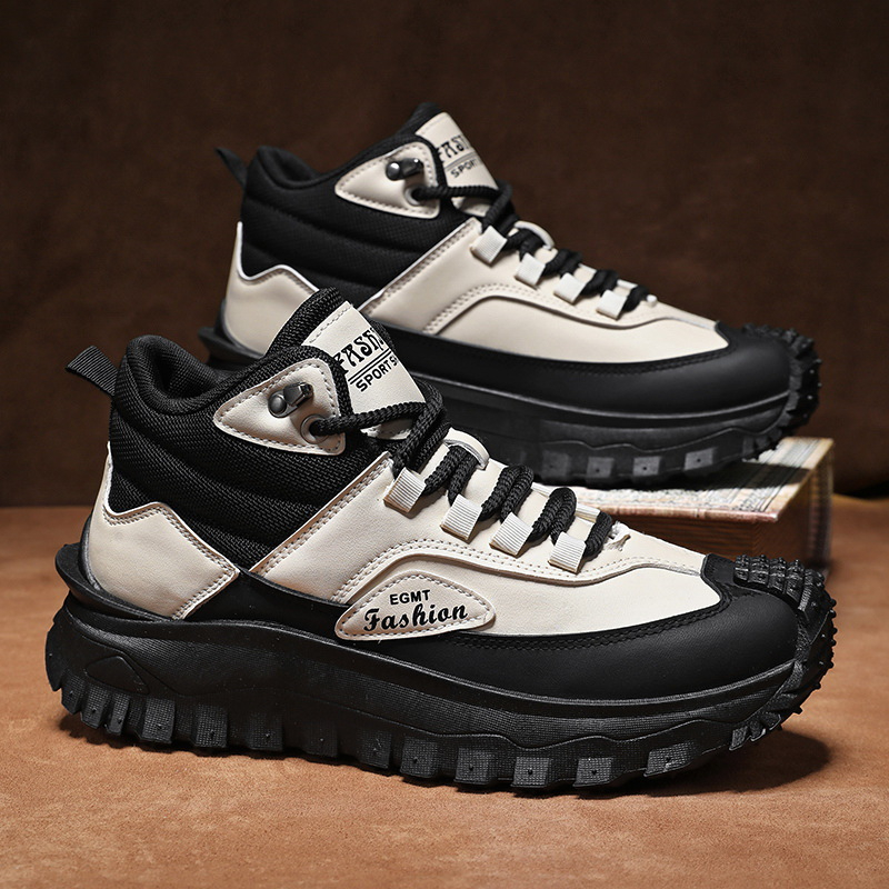 Men'S Black And White Mid Top  - Men Shoes White Colour avaliação e preço