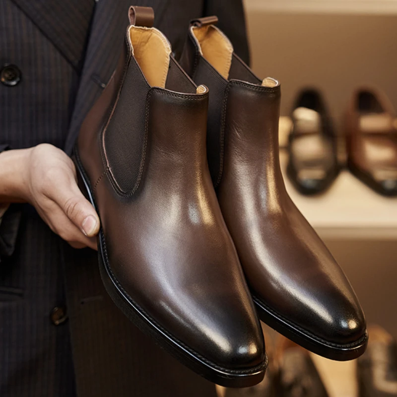 Retro Elegant Mens Chelsea Boo - Men Shoes For Wedding avaliação e preço