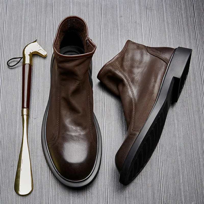 Warm Mens Genuine Leather Boot - Men Shoes For Wedding avaliação e preço