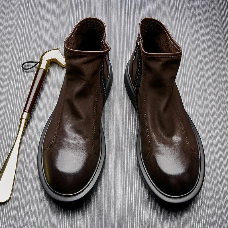 Warm Mens Genuine Leather Boot - Men Shoes For Wedding avaliação e preço