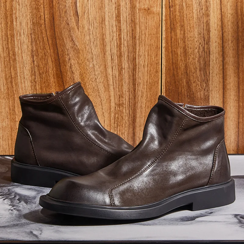 Warm Mens Genuine Leather Boot - Men Shoes For Wedding avaliação e preço