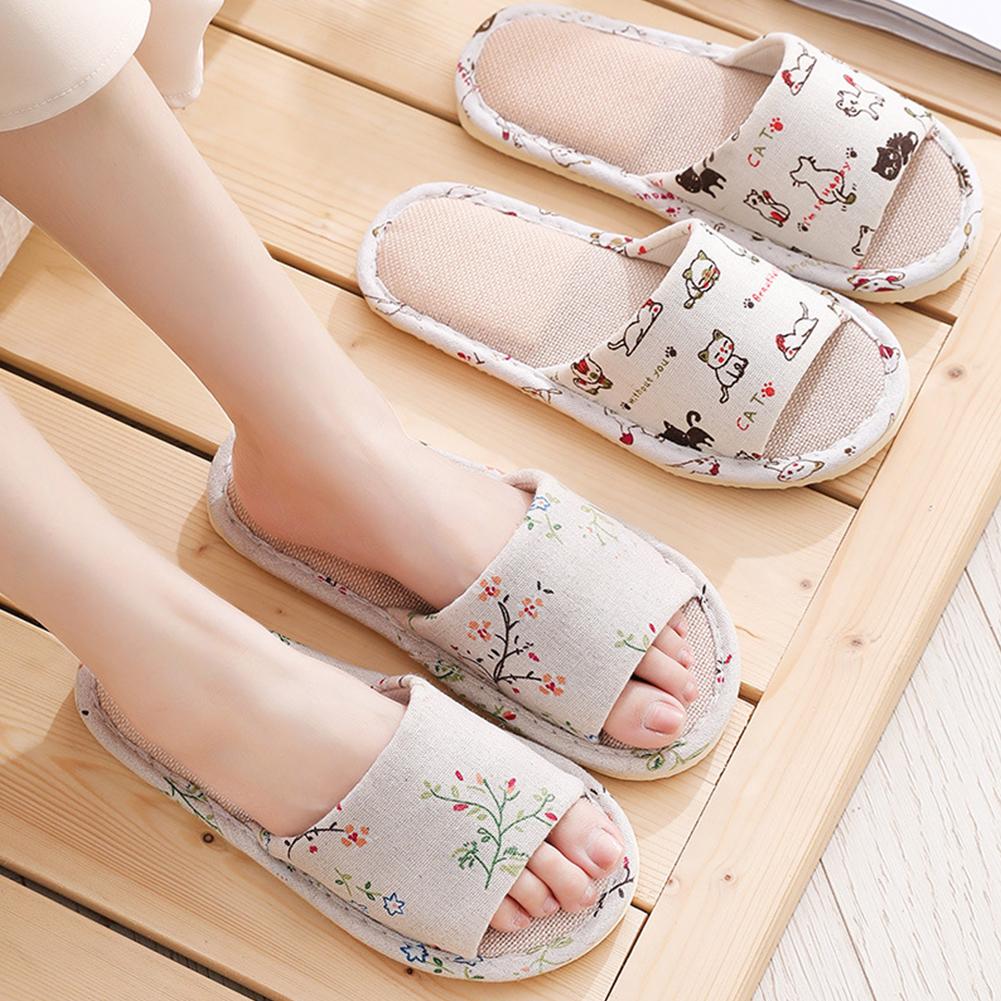 Women Flax Slippers Home Slipp - Men Shoes Men avaliação e preço