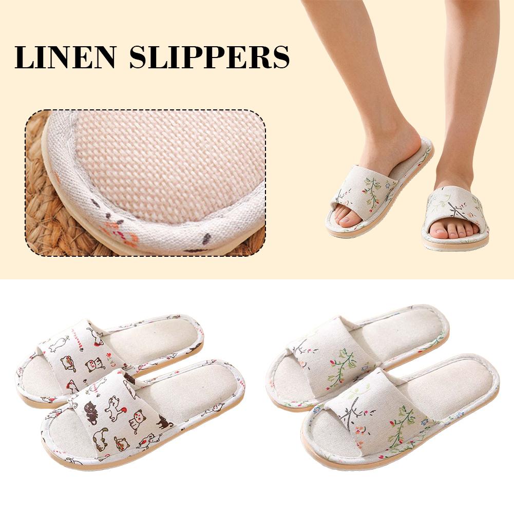 Women Flax Slippers Home Slipp - Men Shoes Men avaliação e preço