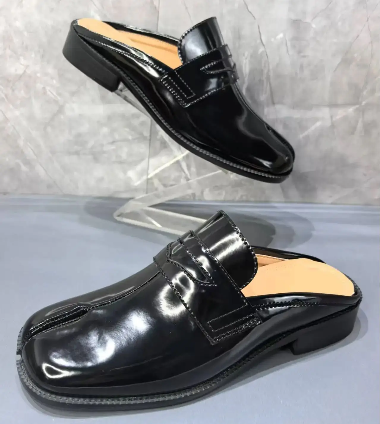 Split Toe Tabi Men's Slippers  - Men Shoes Black avaliação e preço