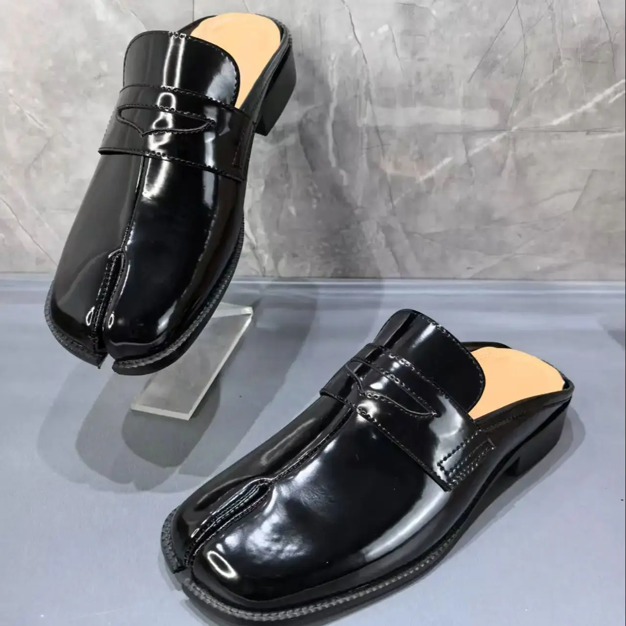 Split Toe Tabi Men's Slippers  - Men Shoes Black avaliação e preço
