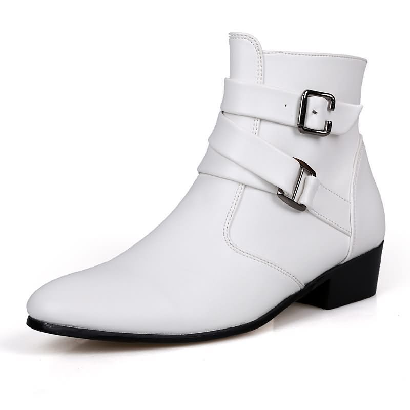 Luxury Men Boots Leather Chels - Men Shoes White Colour avaliação e preço