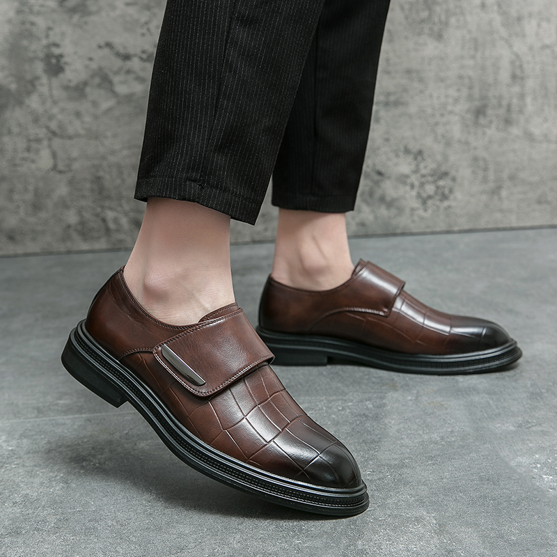 Men Business Dress Leather Sho - Men Shoes Velcro avaliação e preço