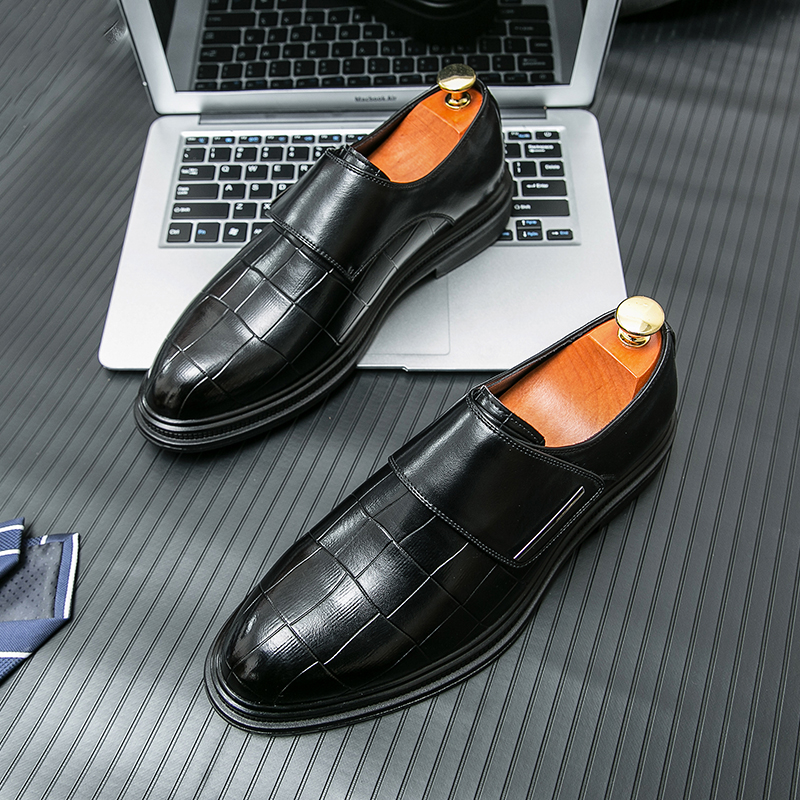 Men Business Dress Leather Sho - Men Shoes Velcro avaliação e preço