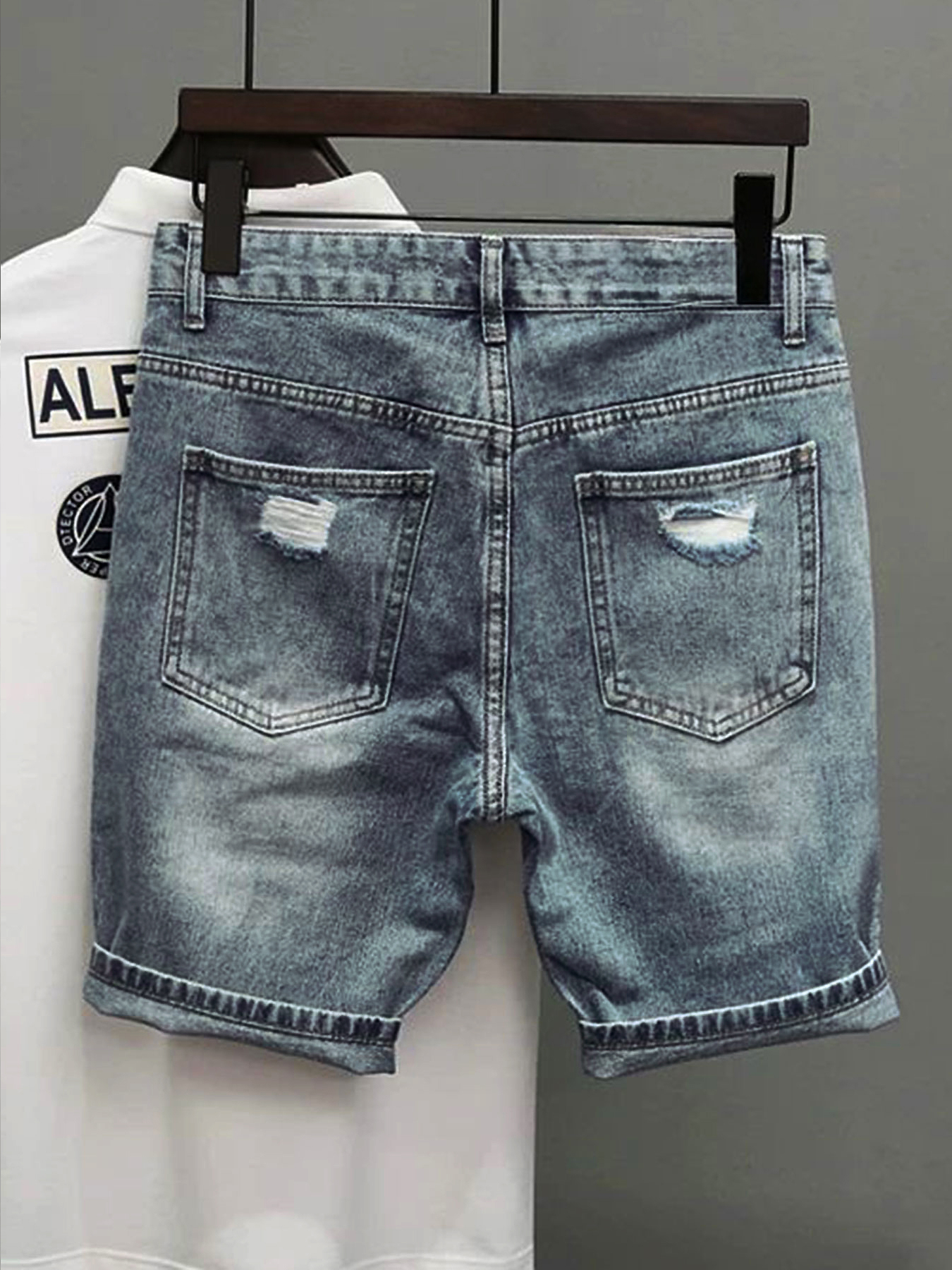 Light Blue Denim Shorts Men's  - Men'S Shoes For Jeans avaliação e preço