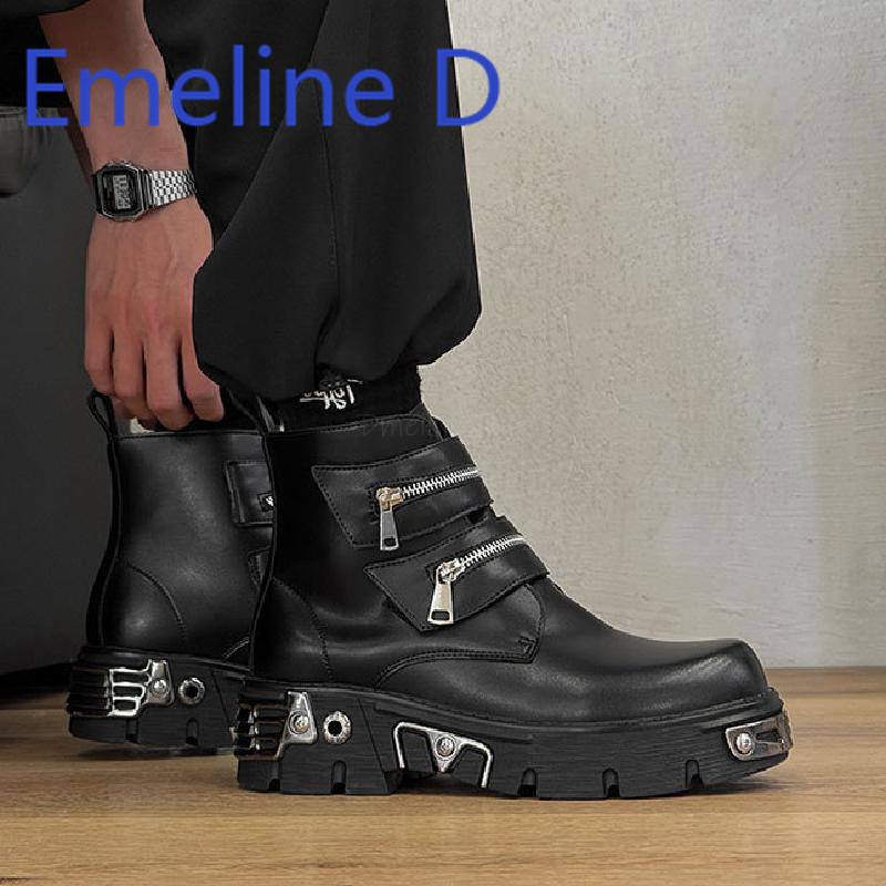 Dark Punk High Top Shoes Fashi - Men'S Shoes To Increase Height avaliação e preço