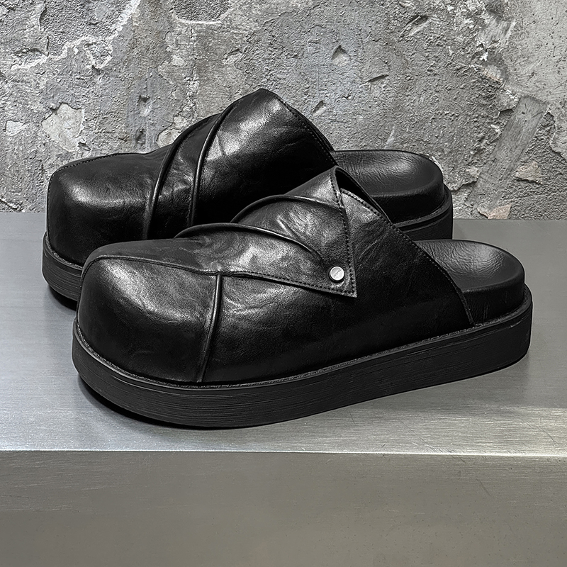 New Trendy Fashionable Men Lea - Men Shoes Black avaliação e preço