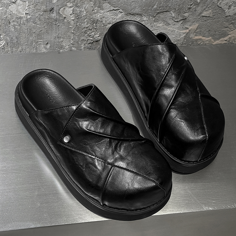 New Trendy Fashionable Men Lea - Men Shoes Black avaliação e preço