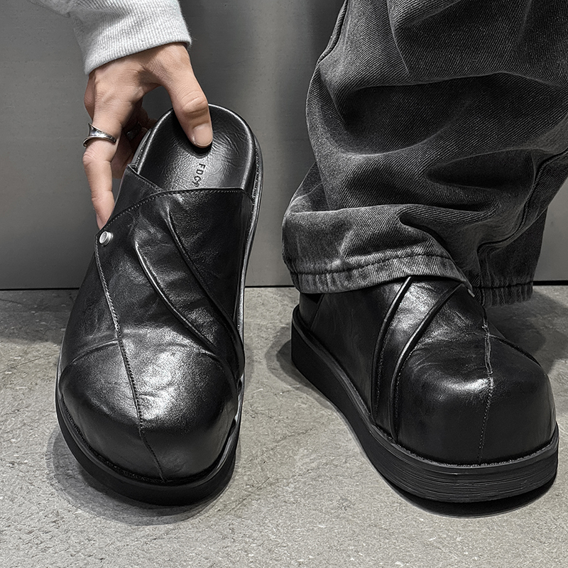 New Trendy Fashionable Men Lea - Men Shoes Black avaliação e preço