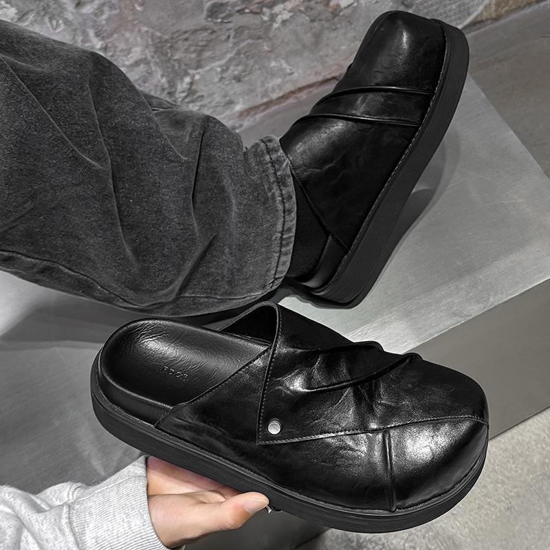 New Trendy Fashionable Men Lea - Men Shoes Black avaliação e preço