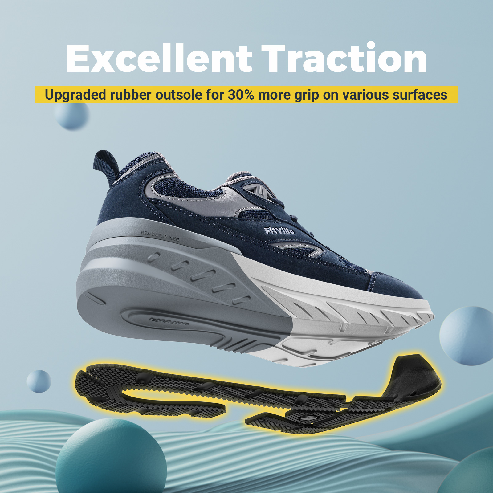 FitVille Newest Walking Shoes  - Men Shoes Size Chart avaliação e preço