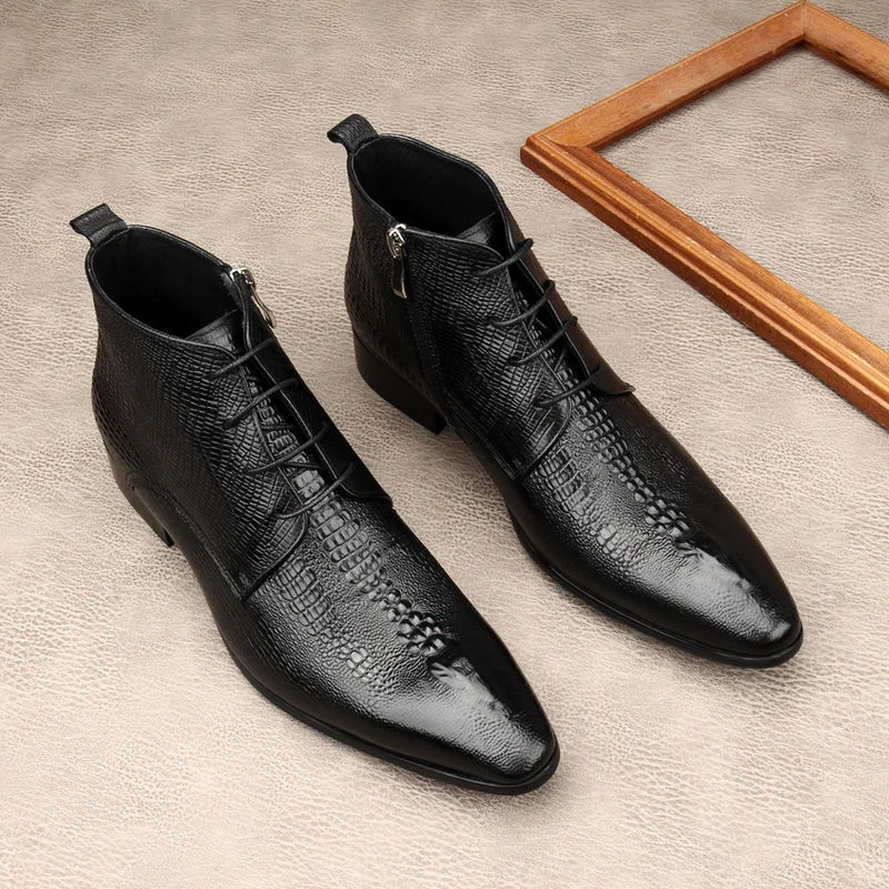 Luxury Mens Genuine Leather Bo - Men Shoes For Wedding avaliação e preço