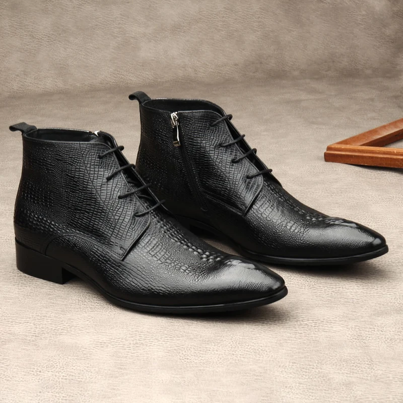 Luxury Mens Genuine Leather Bo - Men Shoes For Wedding avaliação e preço