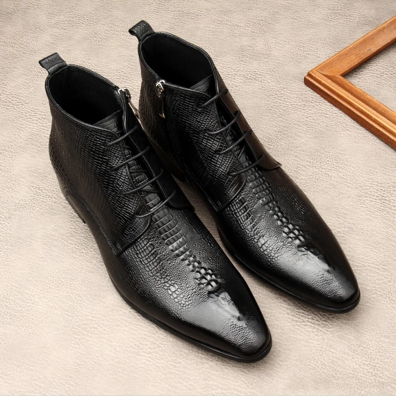 Luxury Mens Genuine Leather Bo - Men Shoes For Wedding avaliação e preço