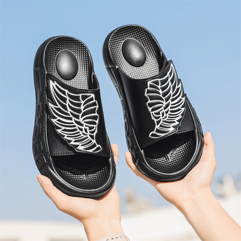 Mens Slide Slippers Adjustable - Men Shoes Velcro avaliação e preço